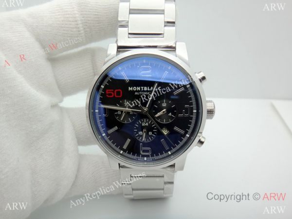 Mont Blanc Clone Timewalker Stainless Steel Black Dial Automatic watch Mont Blanc Clone Timewalker Stainless Steel Black Dial Automatic watch