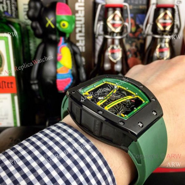 Wholesale Richard Mille Knock off RM 61-01 Yohan Blake Watch Green Rubber Band Wholesale Richard Mille Knock off RM 61-01 Yohan Blake Watch Green Rubber Band