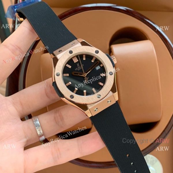 Copy Hublot Classic Fusion Lady Quartz Watch Rose Gold Brown Face Copy Hublot Classic Fusion Lady Quartz Watch Rose Gold Brown Face