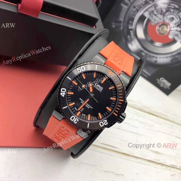 Swiss Grade Fake Oris Aquis Watch Orange Rubber Band Swiss Grade Fake Oris Aquis Watch Orange Rubber Band