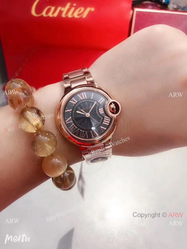Japan Grade Cartier Ballon Bleu de Rose Gold Men Watch New Black face Japan Grade Cartier Ballon Bleu de Rose Gold Men Watch New Black face