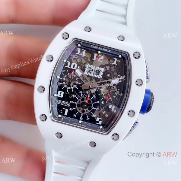 KV Factory Swiss 7750 Richard Mille RM 011-FM Polo Club Saint Tropez White Ceramic Watch Richard Mille AAA KV Factory Swiss 7750 Richard Mille RM 011-FM Polo Club Saint Tropez White Ceramic Watch Richard Mille AAA