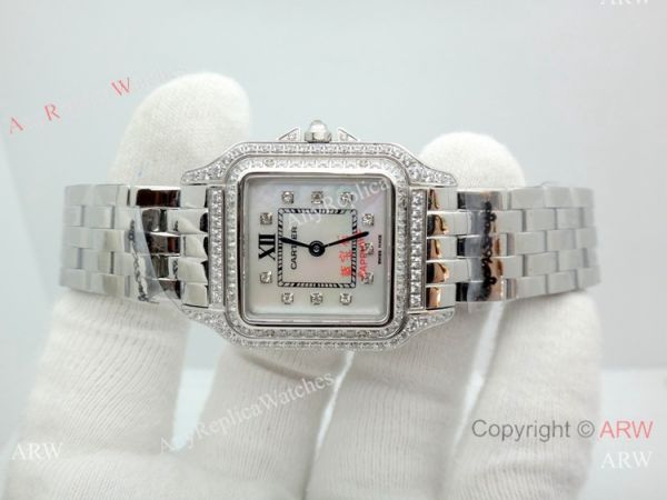 Clone Cartier Panthere de Stainless Steel Diamond Watch Quartz 27mm Clone Cartier Panthere de Stainless Steel Diamond Watch Quartz 27mm