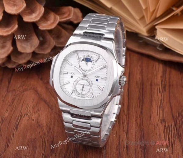 New Patek Philippe Nautilus Moon Phase Watch Stainless Steel Black Dial New Patek Philippe Nautilus Moon Phase Watch Stainless Steel Black Dial