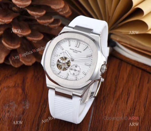 Copy Patek Philippe Nautilus Flying Tourbillon 42mm Watch White Rubber Band Copy Patek Philippe Nautilus Flying Tourbillon 42mm Watch White Rubber Band