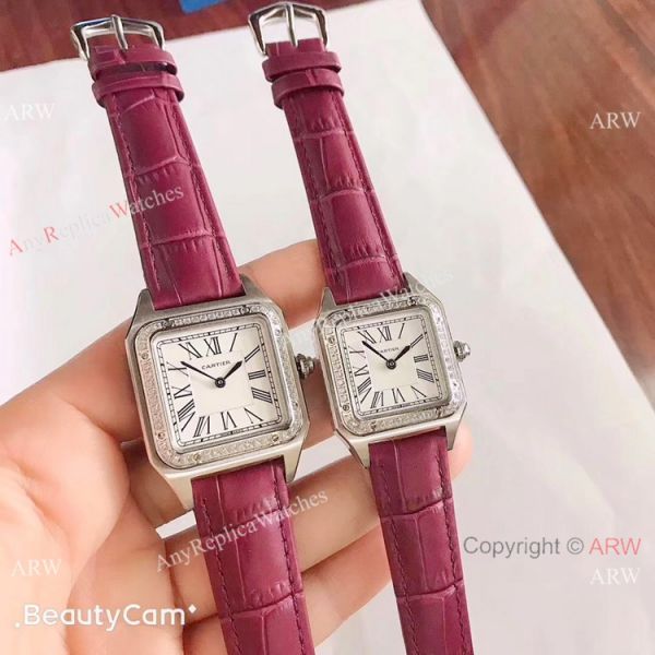 2019 New Cartier Santos Diamond Replica Watch Black Leater 2019 New Cartier Santos Diamond Replica Watch Black Leater