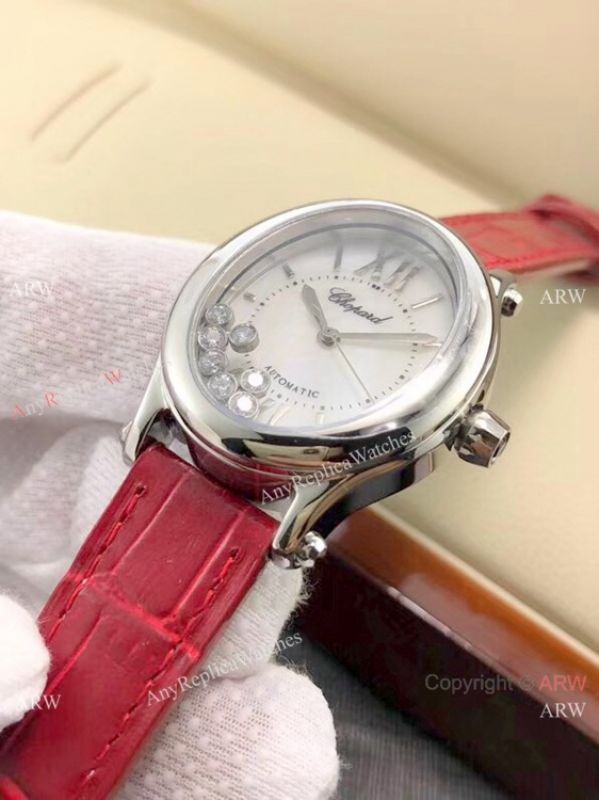 New Replica Chopard Happy Sport Oval White MOP Dial Watch Women New Replica Chopard Happy Sport Oval White MOP Dial Watch Women