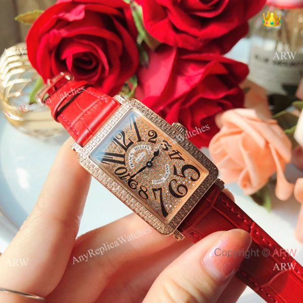 New Copy Franck Muller Long Island Rose Gold Iced Out Watch 26mm New Copy Franck Muller Long Island Rose Gold Iced Out Watch 26mm