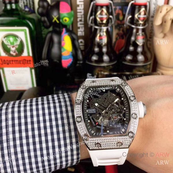 Swiss Replica Richard Mille RM035 Americas Diamond Red Rubber Watch Swiss Replica Richard Mille RM035 Americas Diamond Red Rubber Watch