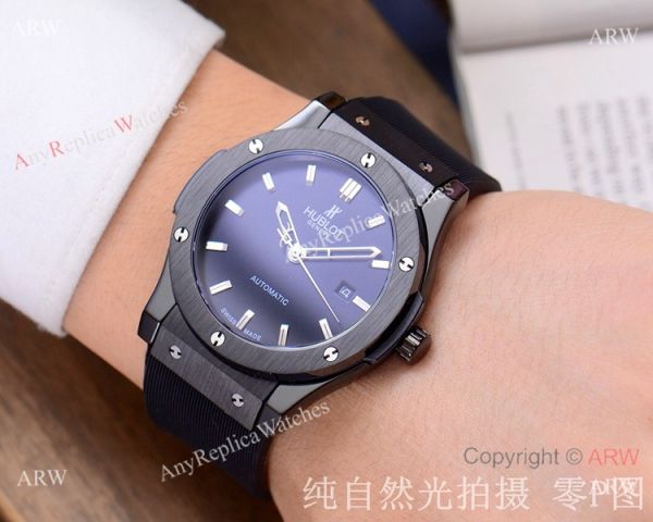 Copy Hublot Classic Fusion 42mm Watch SS Black Bezel Copy Hublot Classic Fusion 42mm Watch SS Black Bezel