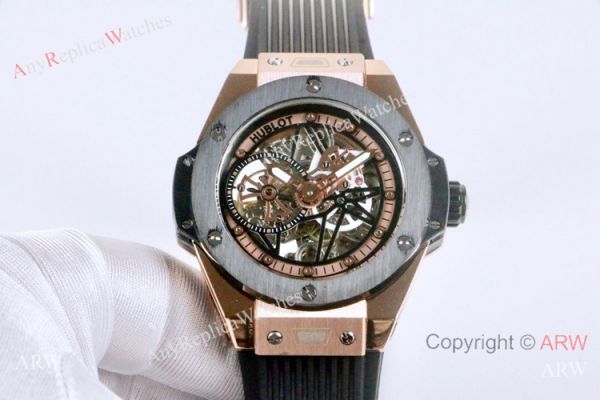 Best Fake Hublot Geneve Big Bang Skeleton Dial Rose Gold Watch 45mm Best Fake Hublot Geneve Big Bang Skeleton Dial Rose Gold Watch 45mm