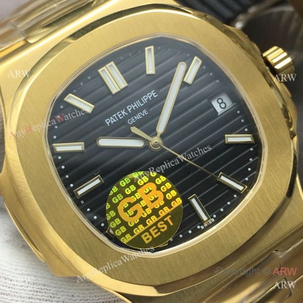 Grade 1A Replica Patek Philippe Nautilus GB Factory Cal.324 Yellow Gold Black Dial Watch Grade 1A Replica Patek Philippe Nautilus GB Factory Cal.324 Yellow Gold Black Dial Watch