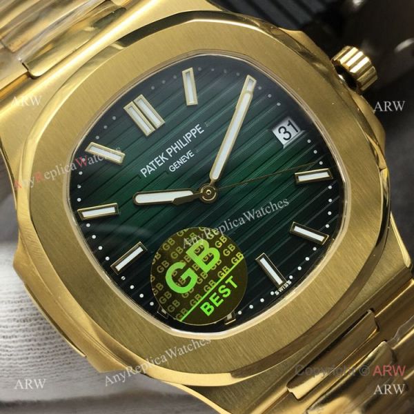 GB Factory Swiss Cal.324 Replica Patek Philippe Nautilus Green Dial Watch GB Factory Swiss Cal.324 Replica Patek Philippe Nautilus Green Dial Watch