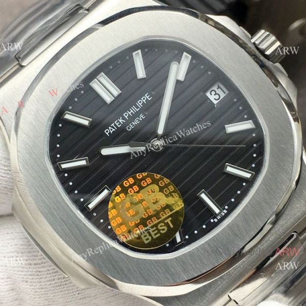 Swiss Copy Patek Philippe Nautilus SS Black Dial 40MM Watch GB Factory Swiss Copy Patek Philippe Nautilus SS Black Dial 40MM Watch GB Factory