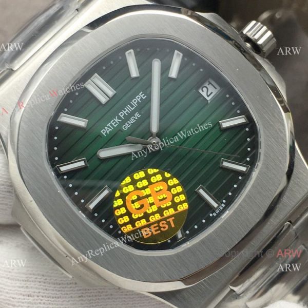Swiss Replica Patek Philippe Nautilus Green Dial Watch GB Factory Swiss Replica Patek Philippe Nautilus Green Dial Watch GB Factory