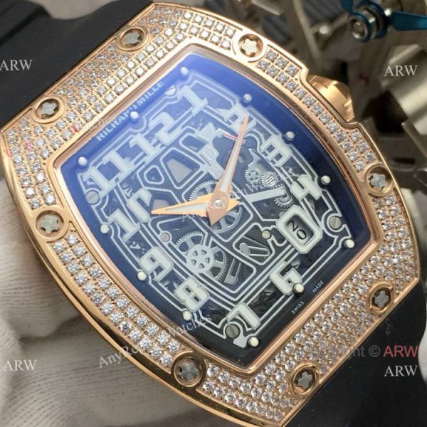 Super Clone Richard Mille AAA RM 67-01 Extra Flat Rose Gold Diamond Watch Super Clone Richard Mille AAA RM 67-01 Extra Flat Rose Gold Diamond Watch