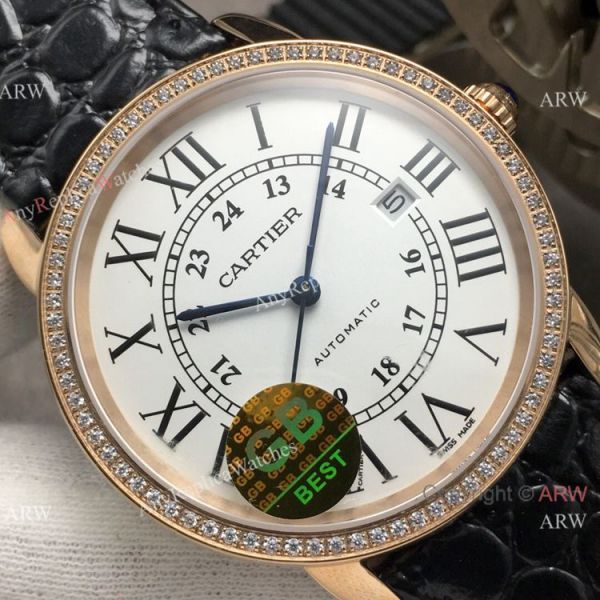 (GB Factory)Swiss Copy Cartier Ronde Solo De Watch Rose Gold Diamond (GB Factory)Swiss Copy Cartier Ronde Solo De Watch Rose Gold Diamond