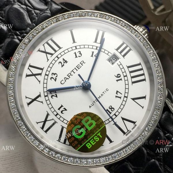 (GB) Swiss Grade Copy Cartier Ronde Solo Men Watch SS Diamond (GB) Swiss Grade Copy Cartier Ronde Solo Men Watch SS Diamond