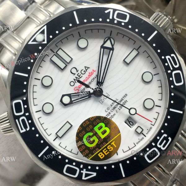 GB Factory Omega Diver 300M James Bond Replica Watch Stainless Steel White Dial Omega 8800 Movement GB Factory Omega Diver 300M James Bond Replica Watch Stainless Steel White Dial Omega 8800 Movement