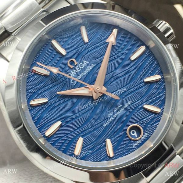 VS Factory Replica Omega Aqua Terra 150m Swiss 8800 Watch SS Blue Wave Dial VS Factory Replica Omega Aqua Terra 150m Swiss 8800 Watch SS Blue Wave Dial
