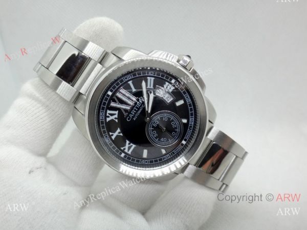 AAA Quality Cartier Calibre de Stainless Steel Black Dial Watch Automatic AAA Quality Cartier Calibre de Stainless Steel Black Dial Watch Automatic