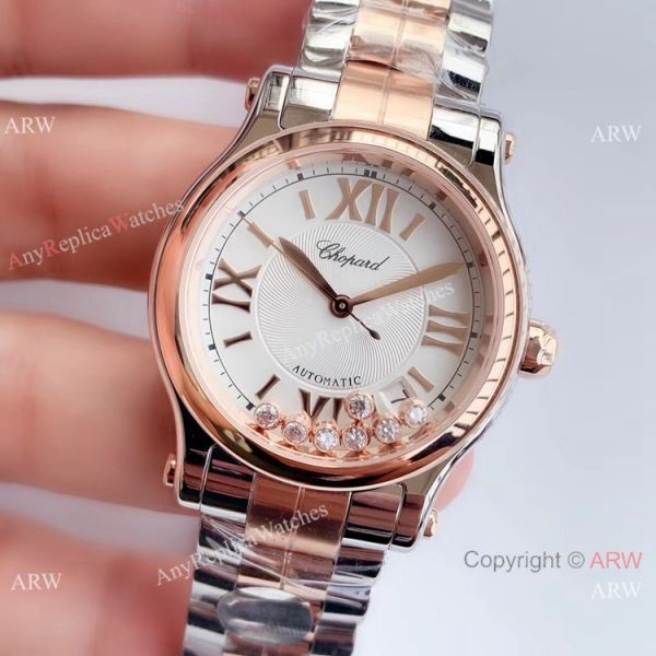 YF Factory Replica Chopard HAPPY SPORT Ladies Watch Two Tone Rose Gold YF Factory Replica Chopard HAPPY SPORT Ladies Watch Two Tone Rose Gold