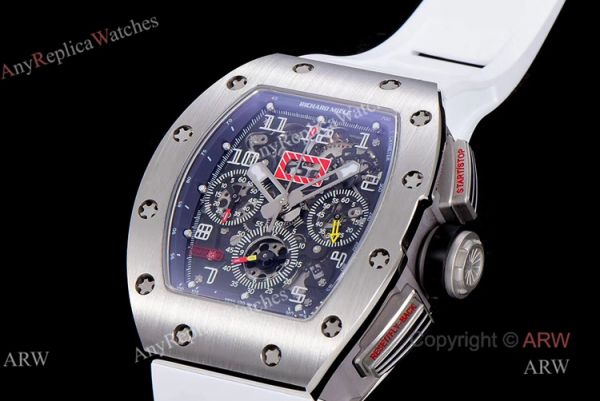 KV Factory Richard Mille RM 011 White Rubber Band Replica Watches For Men KV Factory Richard Mille RM 011 White Rubber Band Replica Watches For Men