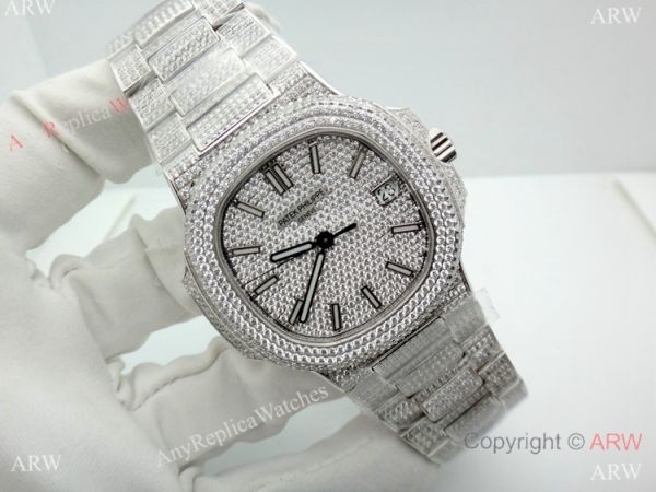Best Replica Iced Out Patek Philippe Nautilus Men Watch Swiss Grade 1 Best Replica Iced Out Patek Philippe Nautilus Men Watch Swiss Grade 1