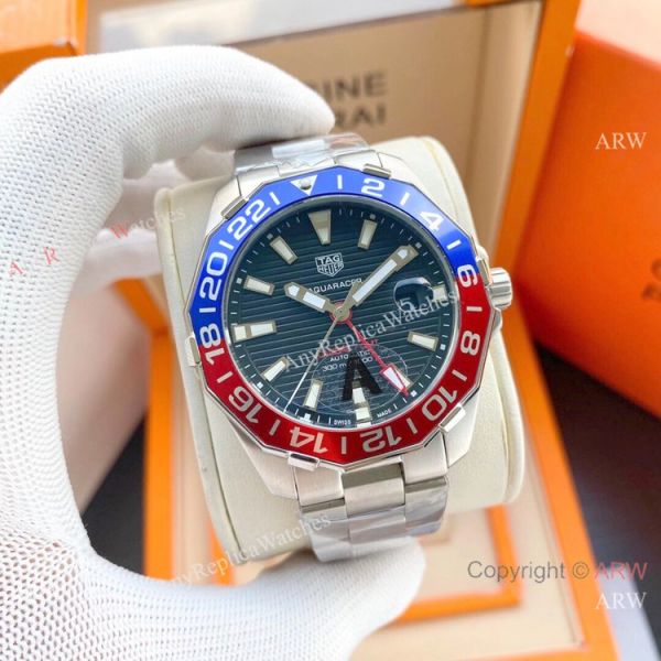 Copy Tag Heuer Aquaracer Calibre 7 GMT Watch New Blue Red Bezel Copy Tag Heuer Aquaracer Calibre 7 GMT Watch New Blue Red Bezel