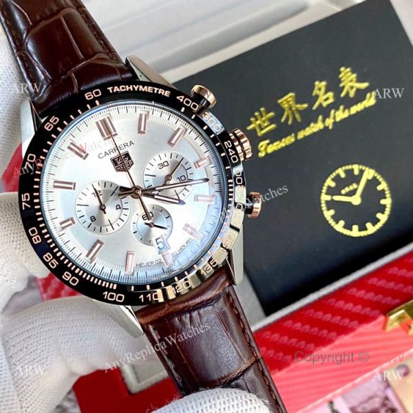 New Replica Tag Heuer Carrera Heuer 02 Watches Black Leather Strap New Replica Tag Heuer Carrera Heuer 02 Watches Black Leather Strap
