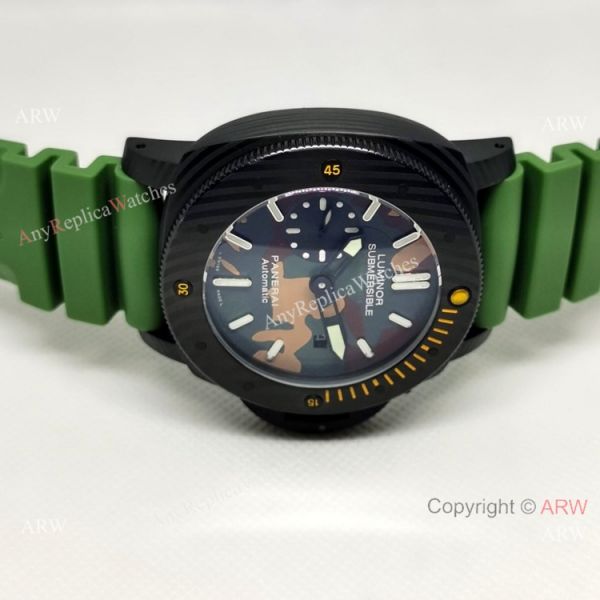 Panerai Replica Watch 47mm Camouflage Dial Military Green Rubber Strap Panerai Replica Watch 47mm Camouflage Dial Military Green Rubber Strap