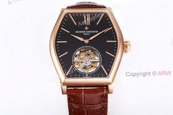 New Vacheron Constantin Malte Real Tourbillon Black Face Rose Gold High End Replica Watches For Men New Vacheron Constantin Malte Real Tourbillon Black Face Rose Gold High End Replica Watches For Men