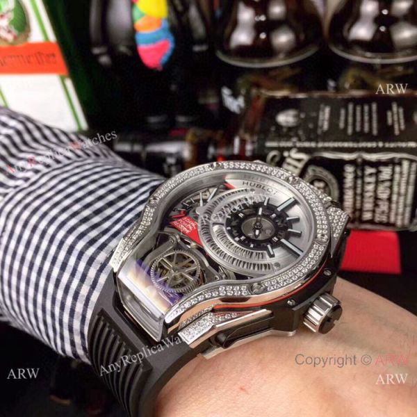 Swiss Quality Hublot Tourbillon Skeleton MP-09 Bi-Axis Watches Stainless Steel Diamond Swiss Quality Hublot Tourbillon Skeleton MP-09 Bi-Axis Watches Stainless Steel Diamond