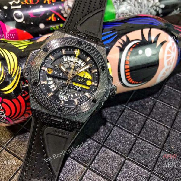 New Replica Hublot Big Bang Unico Golf Chronograph Watches All Black New Replica Hublot Big Bang Unico Golf Chronograph Watches All Black