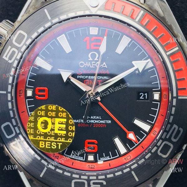 Swiss Grade 1 Omega Planet Ocean Deep Black 8906 Red Inner Watch OE Factory Swiss Grade 1 Omega Planet Ocean Deep Black 8906 Red Inner Watch OE Factory