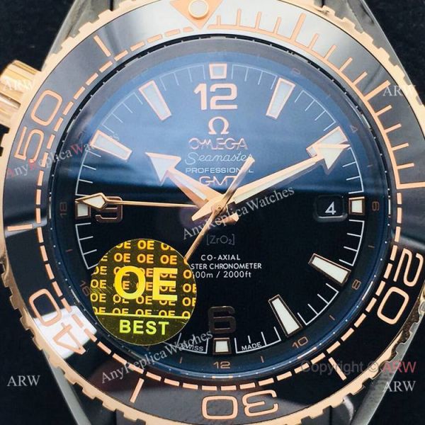 Swiss Grade Omega Planet Ocean Deep Black 600m Rose Gold Bezel Watch OE Factory Swiss Grade Omega Planet Ocean Deep Black 600m Rose Gold Bezel Watch OE Factory