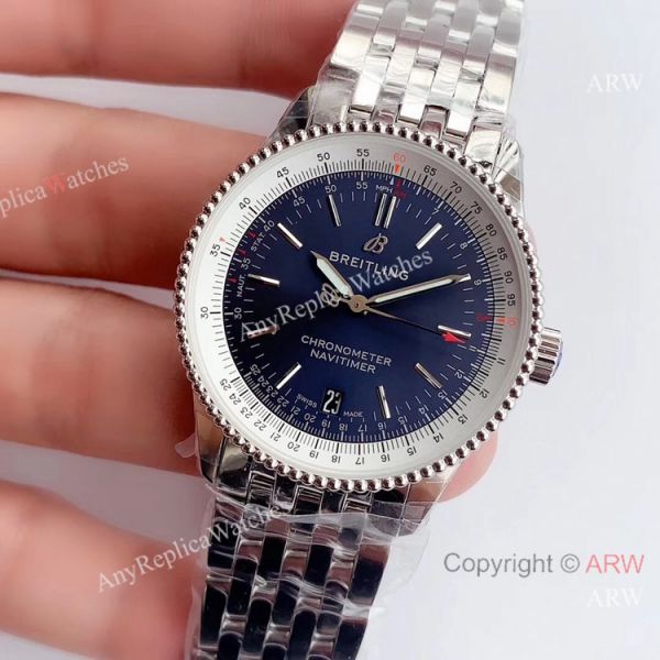 Swiss Replica Breitling Navitimer 1 Stainless Steel Blue Dial Watch 38mm Swiss Replica Breitling Navitimer 1 Stainless Steel Blue Dial Watch 38mm