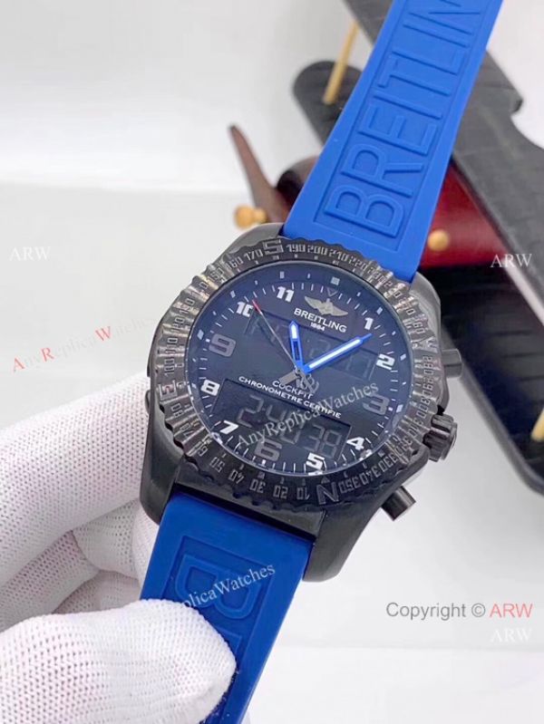 Solid Black Breitling Cockpit B50 Replica Watches Rubber Strap Solid Black Breitling Cockpit B50 Replica Watches Rubber Strap
