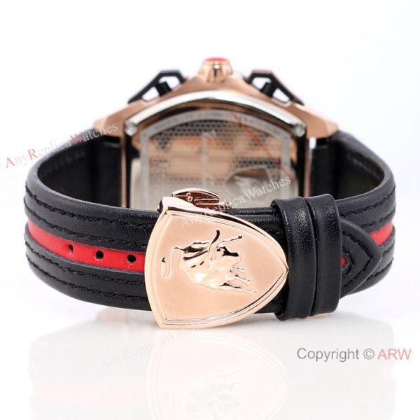 New Copy Lamborghini Spyder 9004 Chrono Watch Rose Gold Black Bezel New Copy Lamborghini Spyder 9004 Chrono Watch Rose Gold Black Bezel