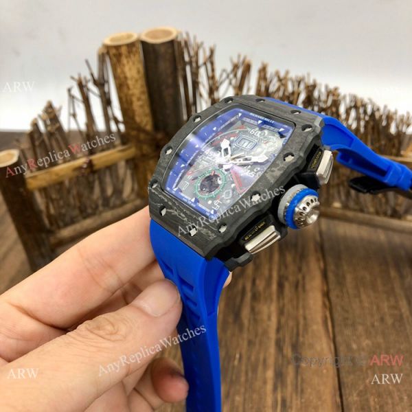 New Richard Mille rm11-04 Men Watch Carbon Case Blue Rubber Strap New Richard Mille rm11-04 Men Watch Carbon Case Blue Rubber Strap