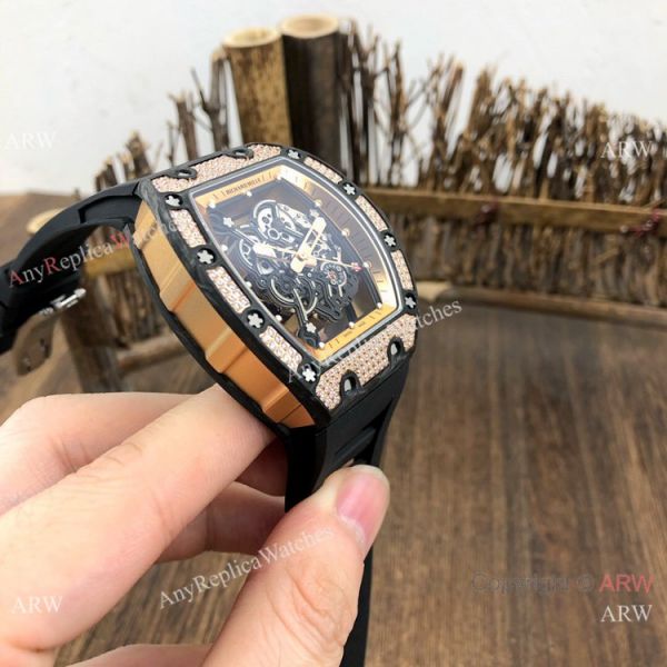 SWISS Replica Richard Mille Rm055 Rose Gold Diamond Watch V2 version SWISS Replica Richard Mille Rm055 Rose Gold Diamond Watch V2 version