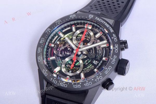 1:1 Best Copy Tag Heuer Carrera 01 All Black Ceramic Watch 43mm 1:1 Best Copy Tag Heuer Carrera 01 All Black Ceramic Watch 43mm