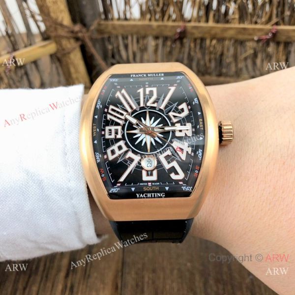 Replica Franck Muller Vanguard V45 Automatic Watch Rose Gold Blue Gummy Strap Replica Franck Muller Vanguard V45 Automatic Watch Rose Gold Blue Gummy Strap