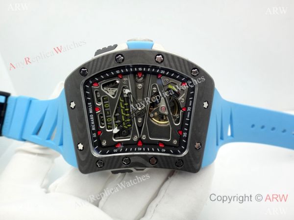Swiss Grade 1 Richard Mille RM 70-01 Carbon Case Blue Rubber Strap Watch Swiss Grade 1 Richard Mille RM 70-01 Carbon Case Blue Rubber Strap Watch