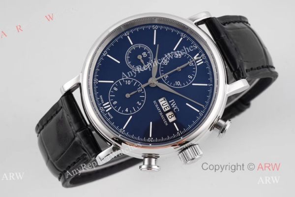 Swiss Replica IWC Portofino 150 Years Black Chronograph Watch For Men Swiss Replica IWC Portofino 150 Years Black Chronograph Watch For Men