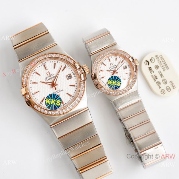 Swiss Quality Replica Omega Double Eagle Constellation Couple Watch Diamond Bezel New Face Swiss Quality Replica Omega Double Eagle Constellation Couple Watch Diamond Bezel New Face