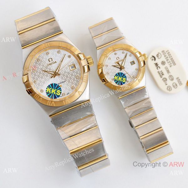 Swiss Quality Omega Double Eagle Couple Watches Copy 2-Tone Champagne Dial Swiss Quality Omega Double Eagle Couple Watches Copy 2-Tone Champagne Dial