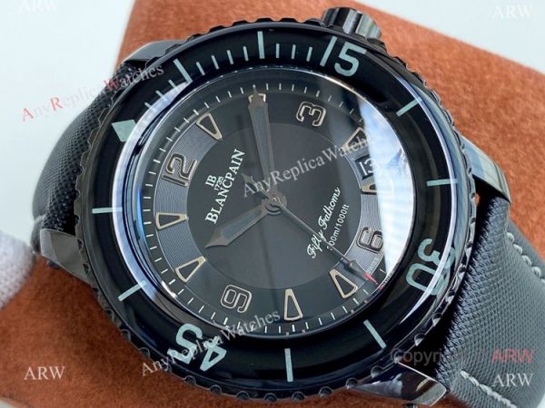 Swiss Quality Copy Blancpain Fifty Fathoms Solid Black Watch Citizen 8215 Movement Swiss Quality Copy Blancpain Fifty Fathoms Solid Black Watch Citizen 8215 Movement