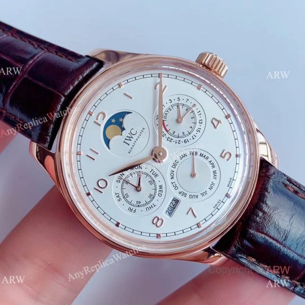 V9 Factory Replica IWC Portugieser Perpetual Calendar 41mm Rose Gold White Dial Moonphase Watch V9 Factory Replica IWC Portugieser Perpetual Calendar 41mm Rose Gold White Dial Moonphase Watch