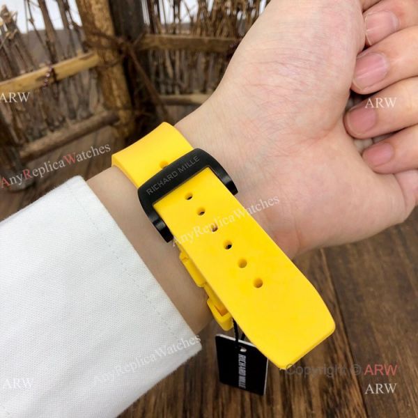 Knockoff Richard Mille Green Skeleton Watch Richard Mille RM 61-01 with Yellow Rubber Strap Knockoff Richard Mille Green Skeleton Watch Richard Mille RM 61-01 with Yellow Rubber Strap